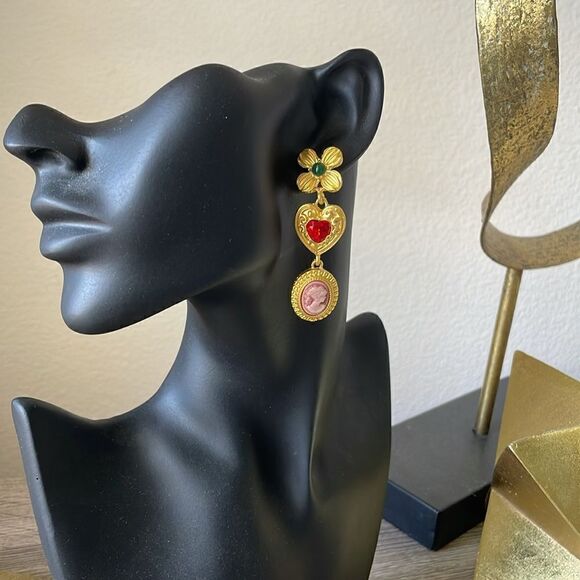 Vintage drop earrings N227 - Picture 4 of 4